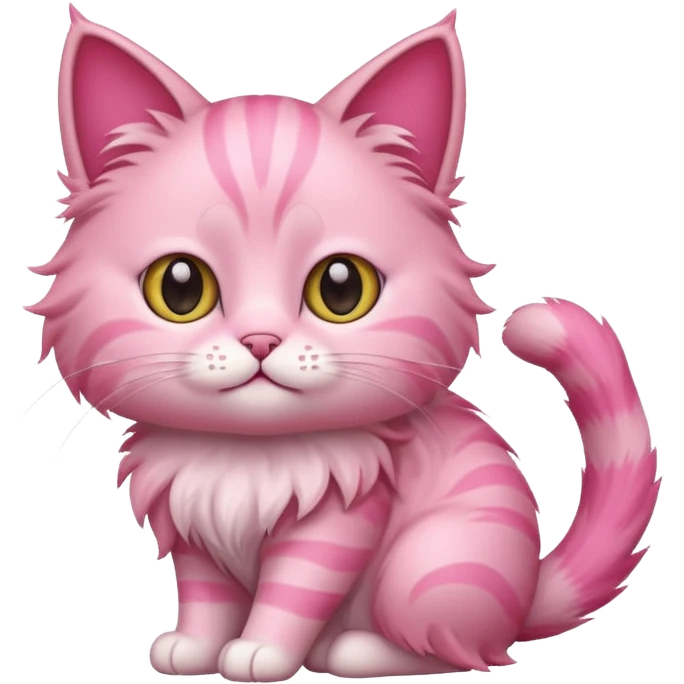Fluffy pink cat very fluffy and cute as ever emoji