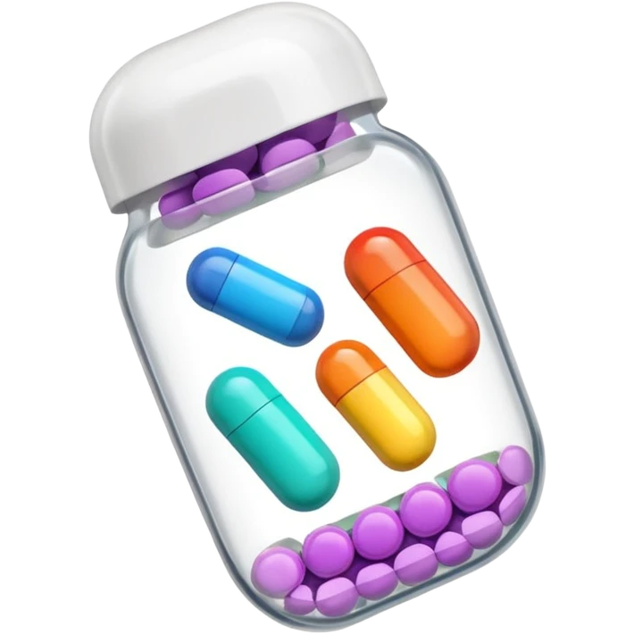 pills, 3d cartoon style, memoji style. emoji