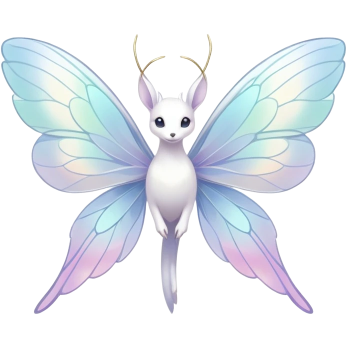  Iridescent white pale wings-ears, fairy-like-fakemon-creature  emoji