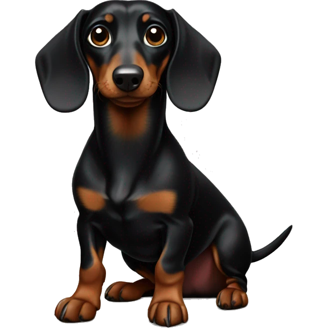 Black dachshund emoji