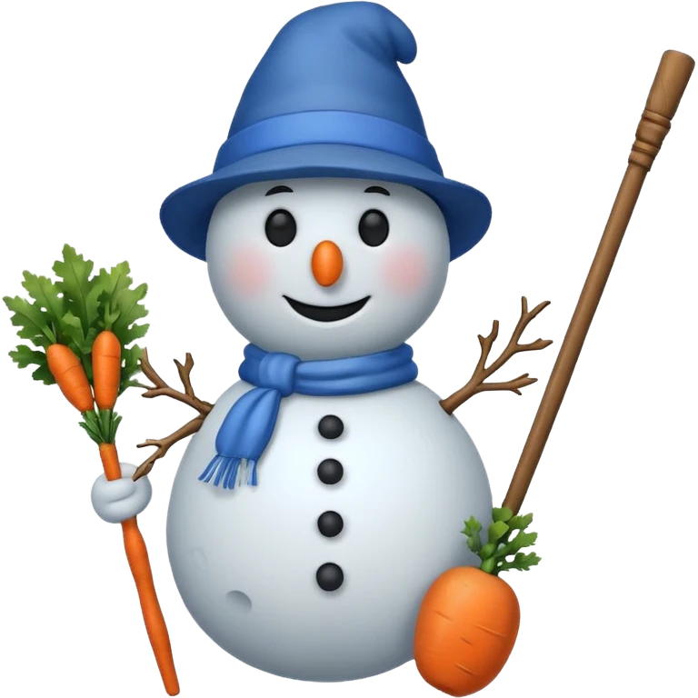 snowman wearing blue hat emoji