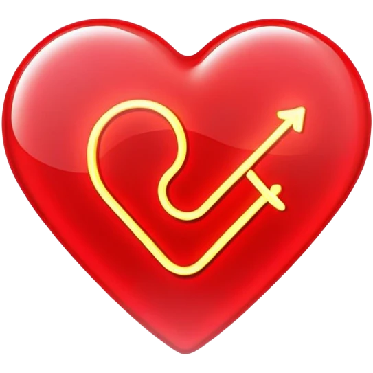 A neon heart shaped sign with saying OK emoji