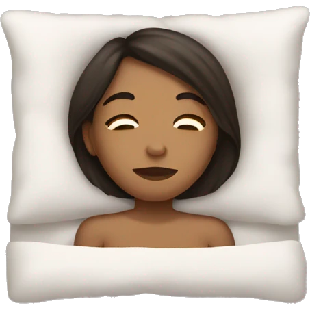 Girl laying in bed with a peace sign emoji