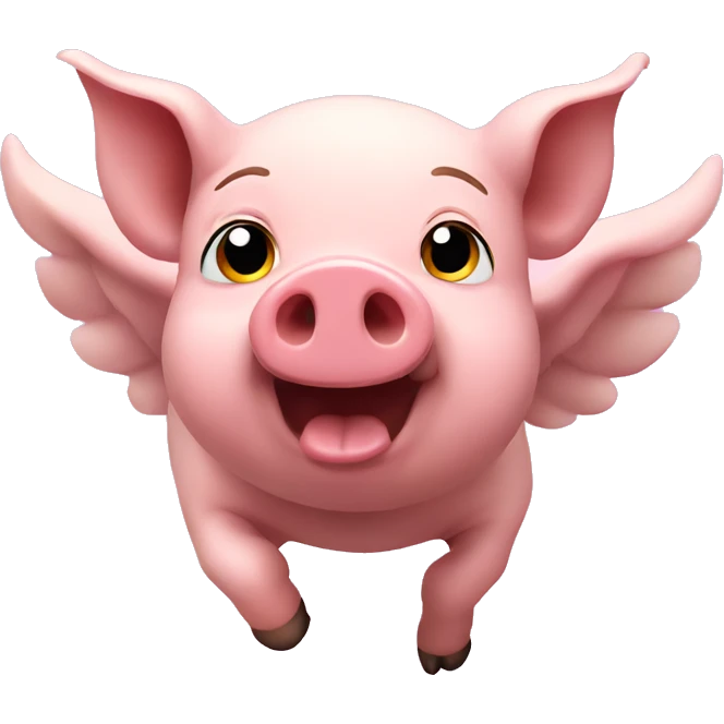 Pig flying emoji