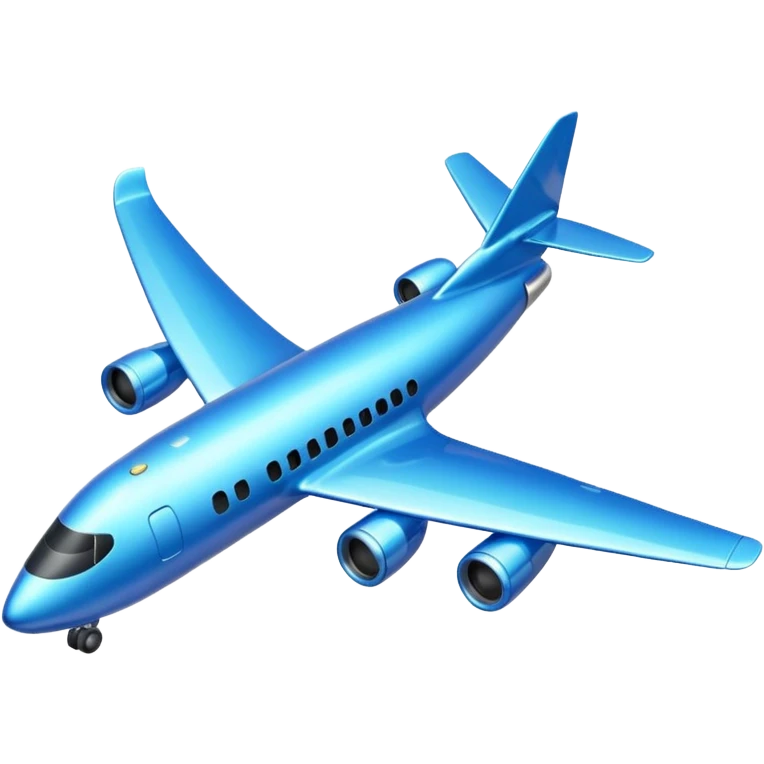 Glitter blue avião emoji