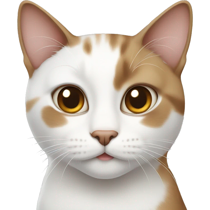White and brown cat  emoji