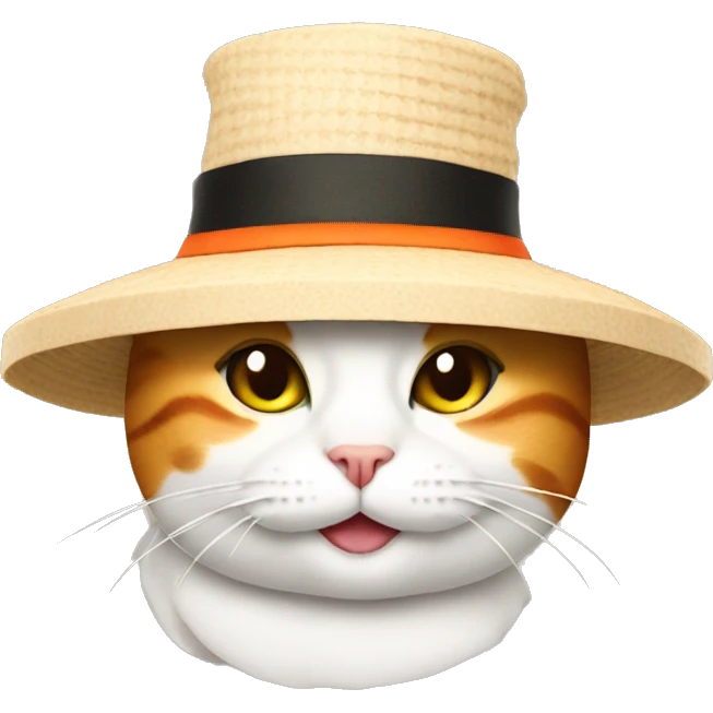 cat wearing a hat made out of sushi emoji