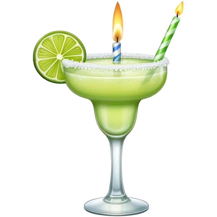 Lime Margarita with a birthday candle emoji