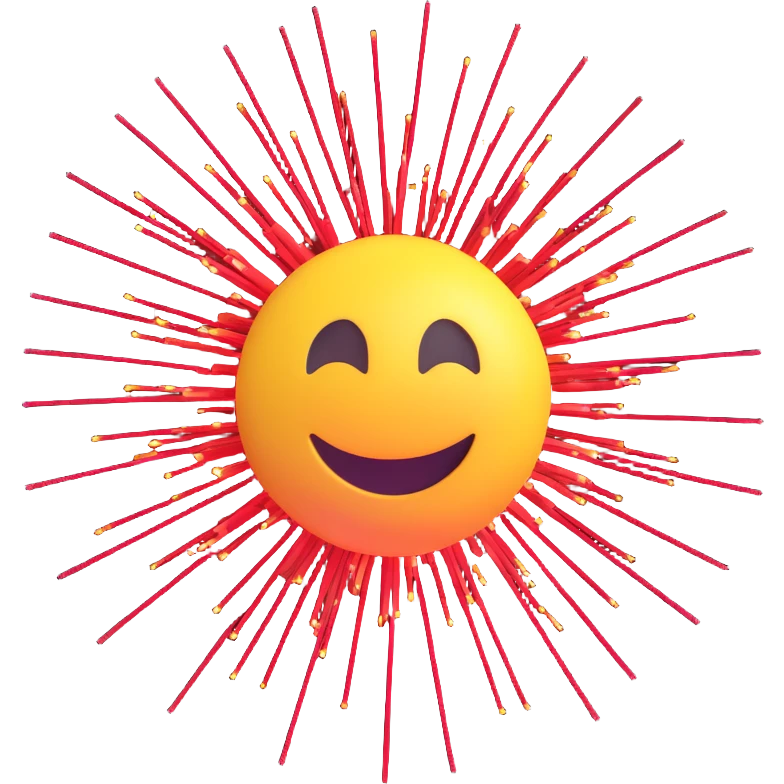 fireworks, sparkling, dynamic, 3D emoji style emoji