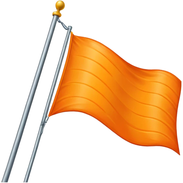 Orange colourred waving flag emoji