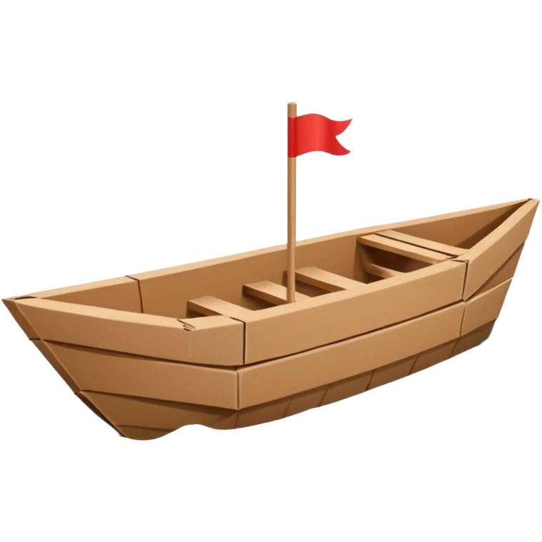 Cardboard boat with straight sides, very basic design  emoji