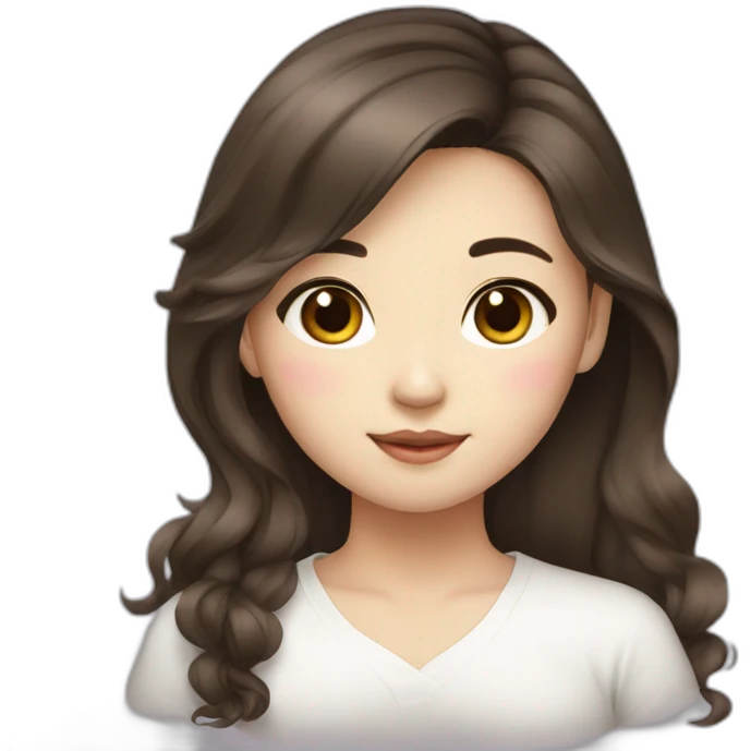 Korean girl brunette hair emoji