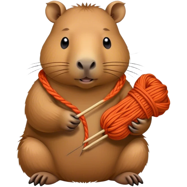 The capybara knits. emoji
