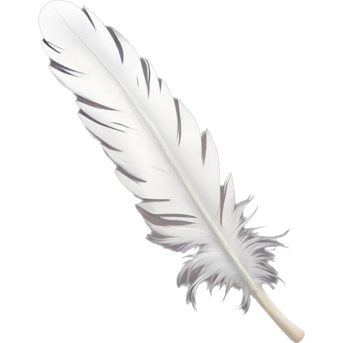 pearlescent white raven feather emoji