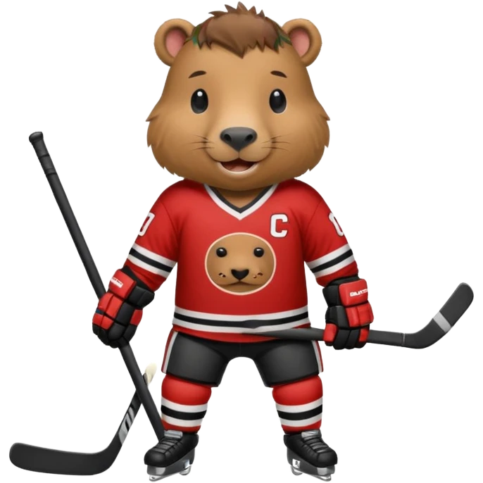 capybara ice hockey player emoji