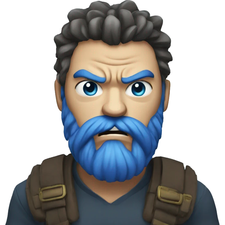 blue giant with  a beard angry emoji