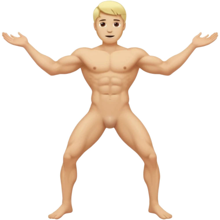 Naked blonde man with legs spread emoji
