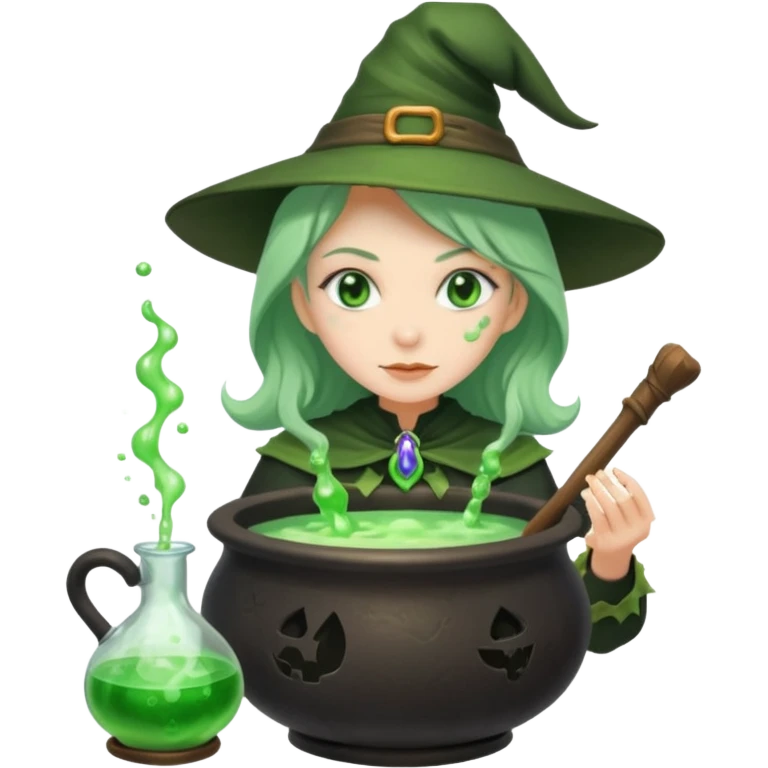 green witch cooking potion emoji