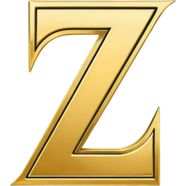 letter Z in black and gold emoji