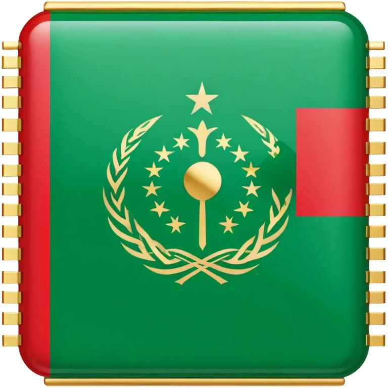 Saudi Arabian flag with microchip emoji