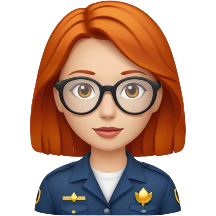 pilote femme rousse avec lunette de soleil emoji