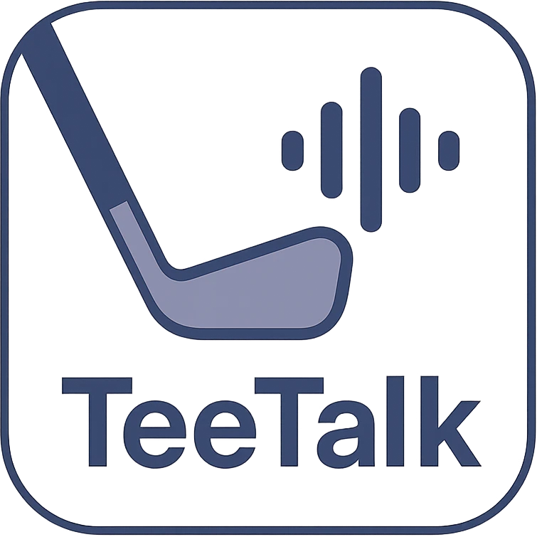 golf caddie AI app icon for TeeTalk, combining a golf club and a voice wave, sleek and professional emoji