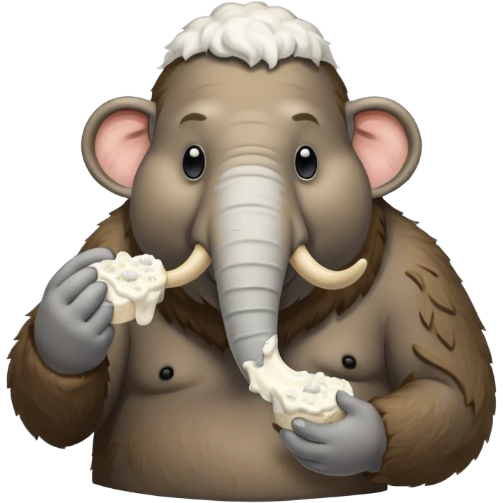 Fat mammoth eating cottage cheese emoji