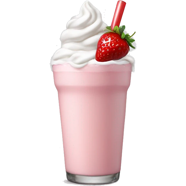 strawberry milkshake whit whip cream emoji
