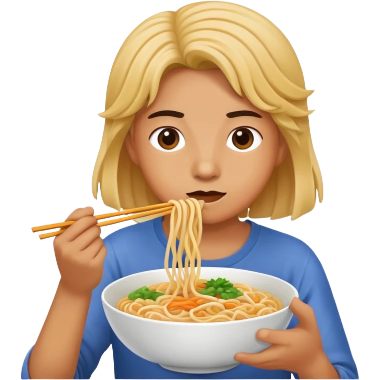Person eating noodles emoji