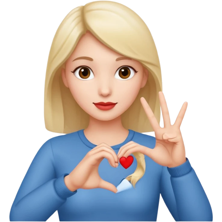 Perempuan buat jari berbentuk hati emoji