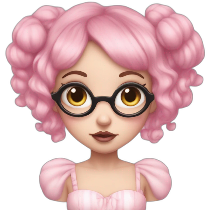 4 eyed pink skin ailen fairy girl, melanie martinez portals emoji