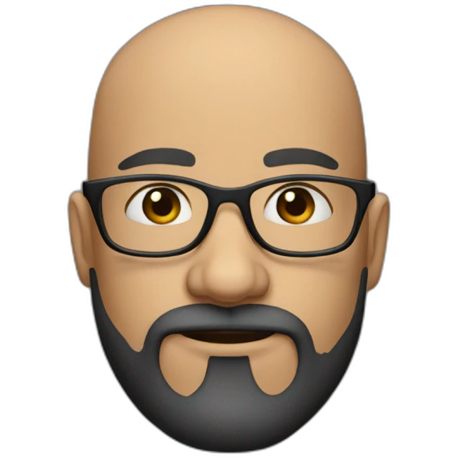 Almost bald 40 year old man with beard and glasses emoji