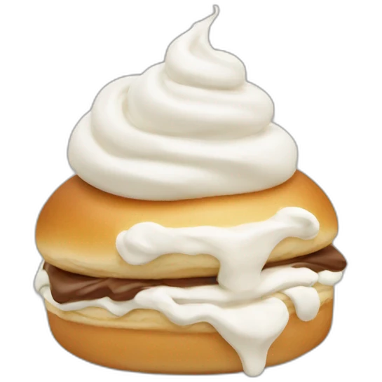 whipped cream in a bun emoji