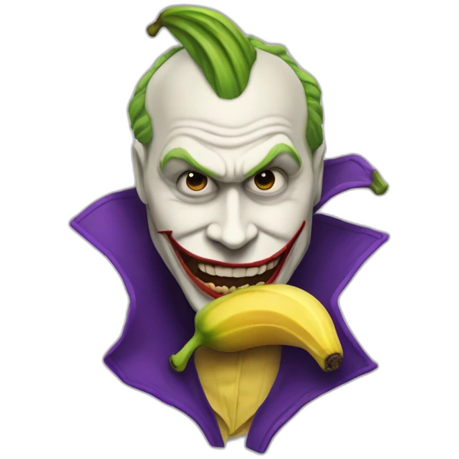 banane deguisé en joker emoji