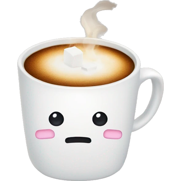 Hot coffee with marshmallows on it emoji