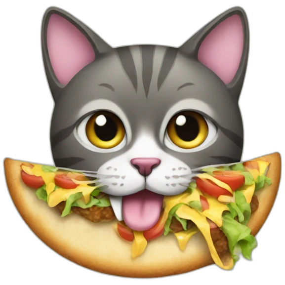 Cat eating a taco emoji
