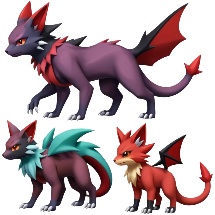 Noivern-Torracat-Zoroark full body emoji