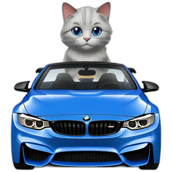 Smurf cat dans une BMW m4 gts bleu nuit emoji