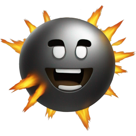 Bomb with a smiley face emoji