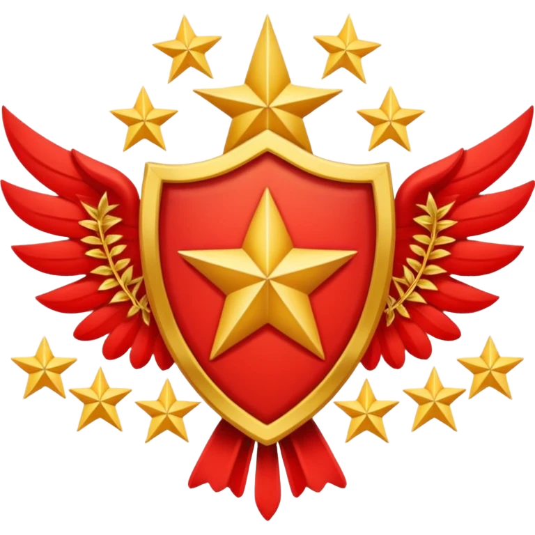 red 5 stars crest emoji