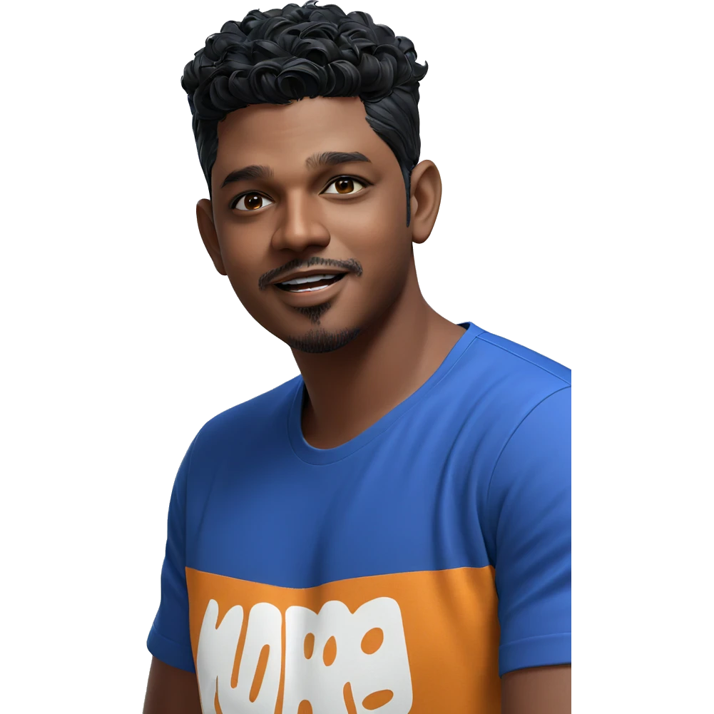outdoor portrait of dark-skinned male emoji