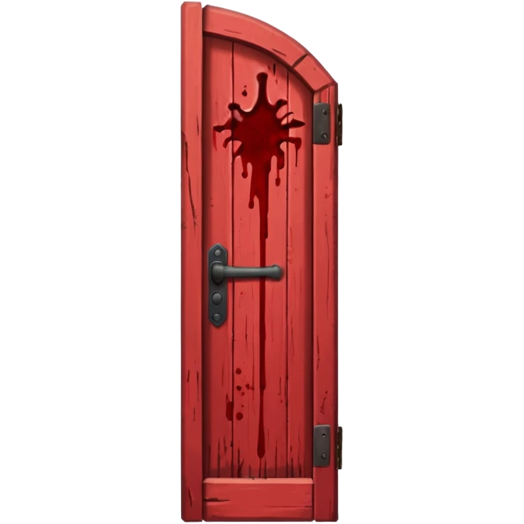 Wooden doorpost with blood sprinkles on top and sides of it emoji
