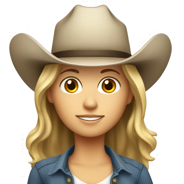 White women with a cowboy hat on emoji