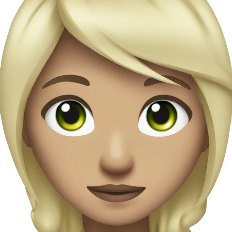 emoji for twitch, anime chibi-style, girl, one green eye and one blue eye, ashy blonde hair. emoji