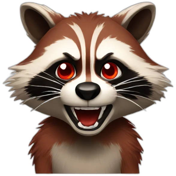 red angry raccoon emoji