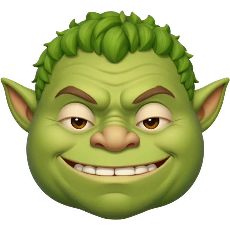 Sleepy Ogre smiling and loking sleepy  emoji