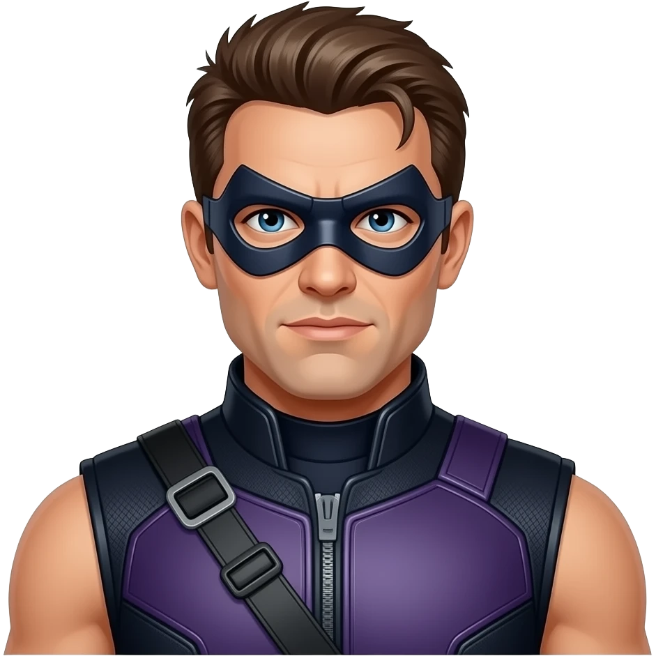 Hawkeye in MCU avengers sleeveless suit and no mask emoji