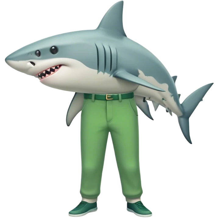 Shark with a green trousers  emoji