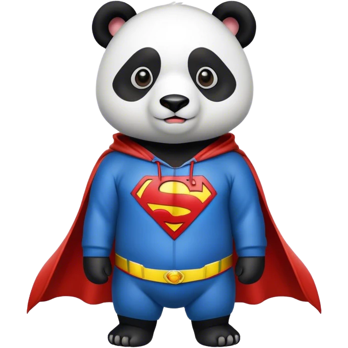 Panda wearing Superman hoodie emoji