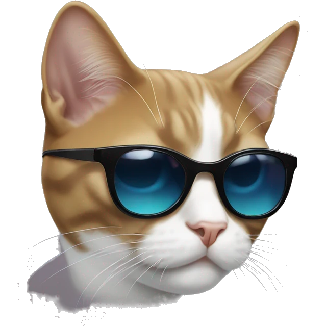 tuxedo Cat with sunglasses emoji